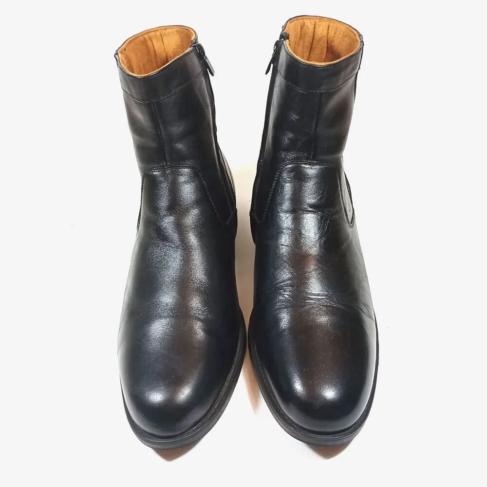 Florsheim Comfortech Men's Black Leather Side Zip Boots Size 13 EEE Wide Dress